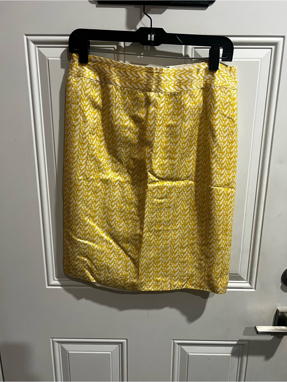 Banana Republic Yellow Patterned Pencil Skirt